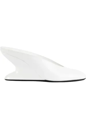 Alaïa Femme, Chaussures, Blanc, Taille: 38 EU Mules blanches sculpturales à talon compensé