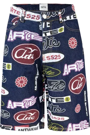 Arte Antwerp Homme, Shorts, Multicolore, Taille: W30 Shorts en Denim Bleu Coupe Décontractée