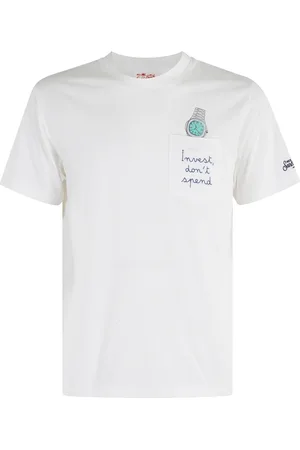 MC2 SAINT BARTH Homme, Tops, Blanc, Taille: 2XL T-Shirt Blanc avec Poche Austin Manches Courtes