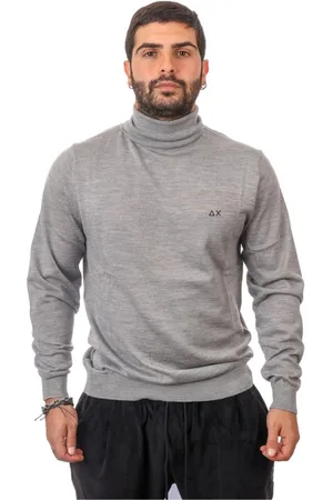 sun68 Homme, Pulls, Gris, Taille: L Pull col roulé en laine mérinos