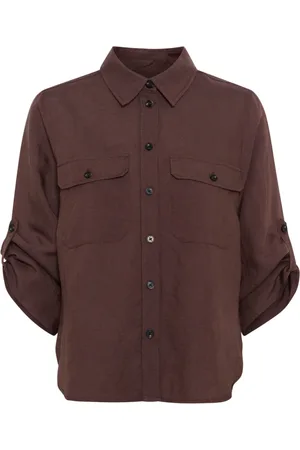 Part Two Femme, Blouses et Chemises, Brun, Taille: 46 FR Chemisier Rayanipw Sh avec Manches ¾