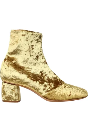 FORTE FORTE Femme, Chaussures, Jaune, Taille: 40 EU Bottines en Velours Doré