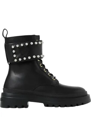Moschino Femme, Chaussures, Noir, Taille: 36 EU Bottines Noires à Lacets