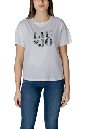 Liu Jo Femme, Tops, Blanc, Taille: 38 FR T-shirt à Manches Courtes en Coton