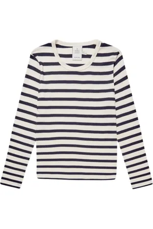 Munthe Femme, Tops, Bleu, Taille: 38 FR Pull à Rayures Marine avec Détails Féminins