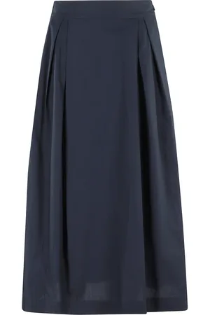 Woolrich Femme, Jupes, Bleu, Taille: 42 FR Jupe Midi Bleue avec Fermeture Latérale