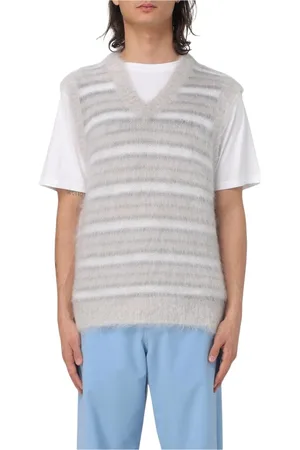 Marni Homme, Pulls, Gris, Taille: L Gilet rayé en mohair
