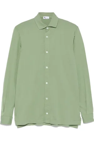 DoppiaA Homme, Chemises, Vert, Taille: 2XL Chemise Verte à Boutons