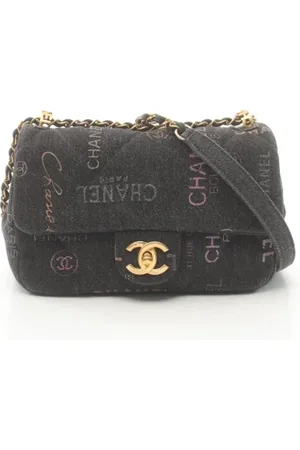 CHANEL Femme, Pre-owned, Noir, Taille: ONE Size Pre-owned Denim sacs-bandouliere