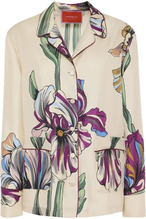 La DoubleJ Femme, Blouses et Chemises, Multicolore, Taille: 42 FR Soie Chemises Blanches