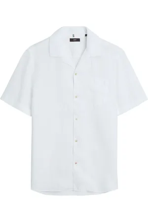 Cinque Homme, Tops, Bleu, Taille: XL Chemise Homme Mélange Lin Blanc
