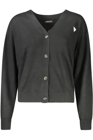 Guess Femme, Pulls, Noir, Taille: 38 FR Pull noir à col en V pour femmes
