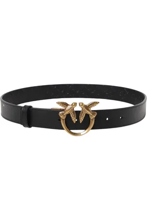 Pinko Femme, Accessoires, Noir, Taille: S Boucle de ceinture en cuir Love Birds