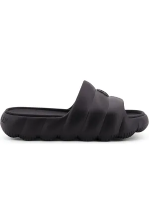 Moncler Femme, Chaussures, Noir, Taille: 37 EU Sandales Noires avec Patch Logo
