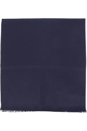 Emporio Armani Homme, Accessoires, Bleu, Taille: ONE Size Écharpe Bleue en Laine à Franges