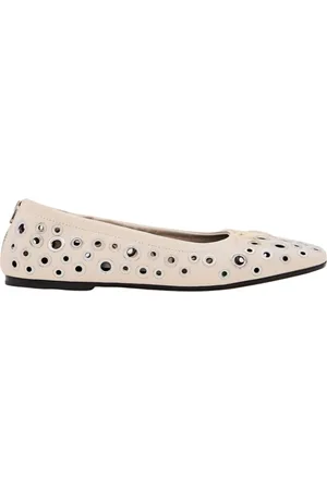 Golden Goose Femme, Chaussures, Blanc, Taille: 38 EU Ballerines en cuir blanc avec détail œillet