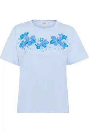 Part Two Femme, Tops, Bleu, Taille: 38 FR Tee-shirt orné de perles et de paillettes