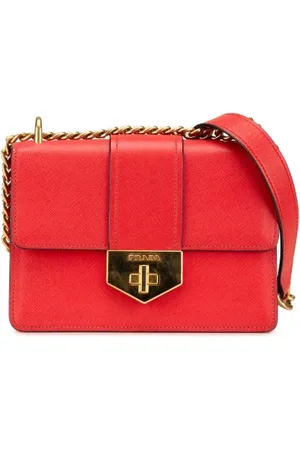 Prada Femme, Pre-owned, Rouge, Taille: ONE Size Pre-owned Cuir sacs-ports-paule