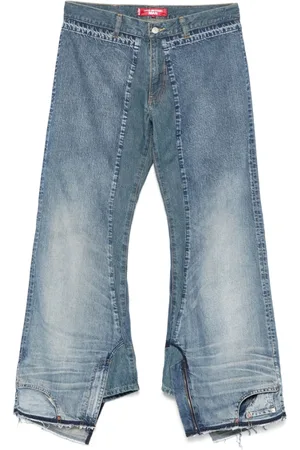 JUNYA WATANABE Homme, Jeans, Bleu, Taille: M Jean Denim Bleu Indigo avec Logo Patch
