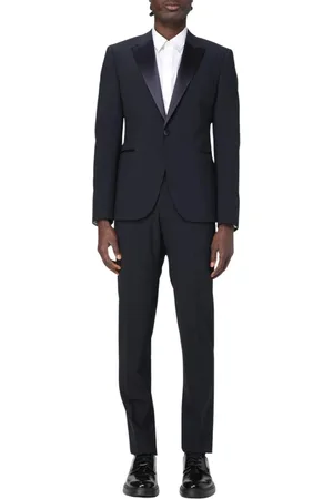 Emporio Armani Homme, Costumes, Bleu, Taille: 3XL Costume Noir Slim Fit Classique