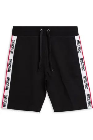 Moschino Homme, Maillots de bain, Noir, Taille: S Shorts de Piste à Cordon avec Logo