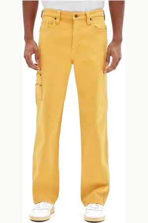 Guess Homme, Jeans, Jaune, Taille: W31 L32 Jean avec Logo Brodé pour Homme