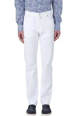Kiton Homme, Pantalons, Blanc, Taille: W34 Pantalon Blanc de Luxe Classique