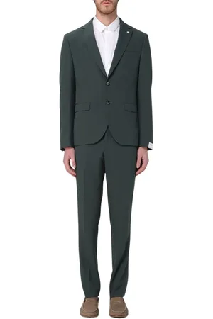 Manuel Ritz Homme, Costumes, Vert, Taille: L Costume Bleu à Deux Boutons