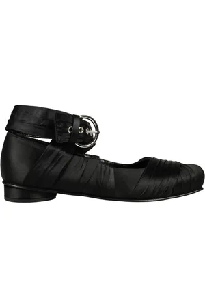 ALOHAS Femme, Chaussures, Noir, Taille: 41 EU Ballerine Noire en Soie avec Lacets en Cuir