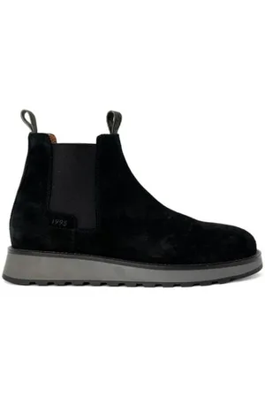Liu Jo Homme, Chaussures, Noir, Taille: 40 EU Bottines Noires en Daim avec Talon