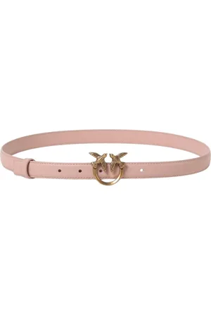 Pinko Femme, Accessoires, Rose, Taille: XS Élégante Ceinture en Cuir Love Birds