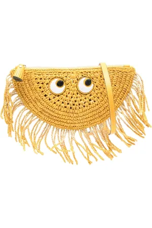 Anya Hindmarch Femme, Sacs, Jaune, Taille: ONE Size Porte-Clés Franges Jaune Moutarde