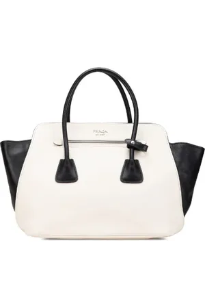 Prada Femme, Pre-owned, Blanc, Taille: ONE Size Pre-owned Cuir cabas