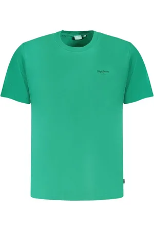Pepe Jeans Homme, Tops, Vert, Taille: 2XL T-shirt en coton vert avec logo imprimé