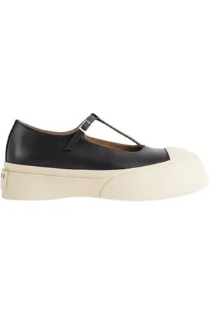 Marni Femme, Chaussures, Noir, Taille: 40 EU Baskets à Sangle en Cuir Noir