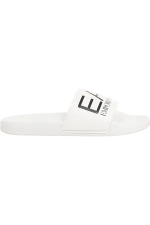 EA7 Homme, Chaussures, Blanc, Taille: 42 EU Slides Multicolores pour un Confort Élégant