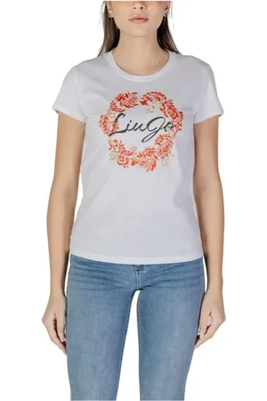 Liu Jo Femme, Tops, Blanc, Taille: 40 FR T-shirt en Coton Collection Printemps/Été