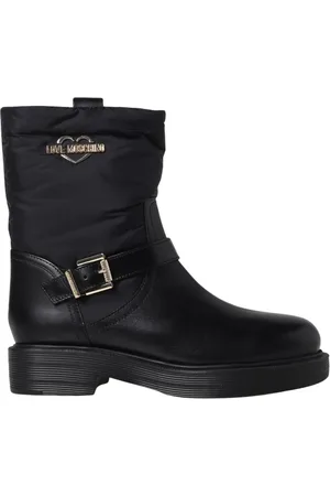 Moschino Femme, Chaussures, Noir, Taille: 37 EU Bottines plates avec détails de cœur