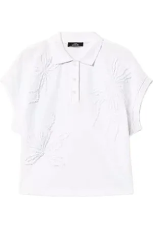 Twin-Set Femme, Tops, Blanc, Taille: 38 FR Polo Piqué Brodé Femme