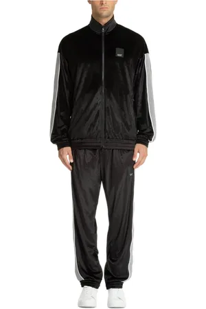 EA7 Homme, Sport, Noir, Taille: M Survêtement Uni avec Fermeture Éclair et Logo
