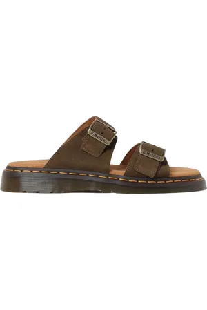 Dr. Martens Homme, Chaussures, Vert, Taille: 41 EU Sandales Vertes en Cuir à Bride