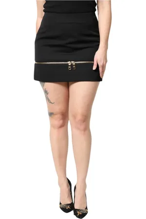 Dolce & Gabbana Femme, Jupes, Noir, Taille: 34 FR Mini Jupe en Laine de Luxe avec Soie