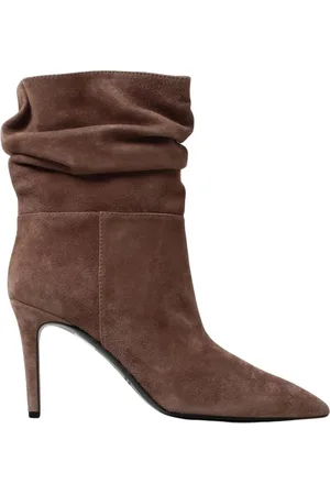 Via Roma Femme, Chaussures, Brun, Taille: 36 EU Bottines Noires en Daim à Talons Aiguilles