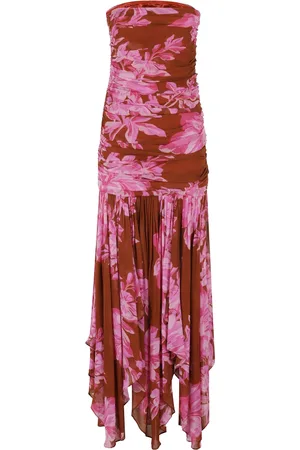 Retrofete Femme, Robes, Multicolore, Taille: 38 FR Robe en mousseline de soie drapée