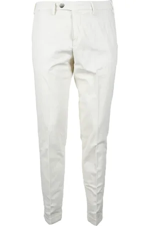MICHAEL COAL Homme, Pantalons, Blanc, Taille: W34 Pantalon en Mélange Lyocell Stretch