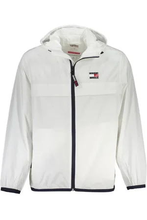 Tommy Hilfiger Homme, Vestes, Blanc, Taille: L Veste de Sport Imperméable Chic à Capuche