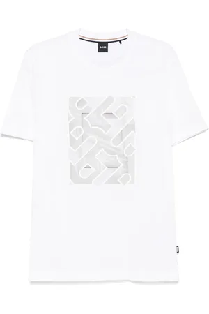 HUGO BOSS Homme, Tops, Blanc, Taille: XL T-shirt en coton 