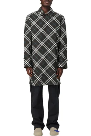 Burberry Homme, Manteaux, Multicolore, Taille: M Manteau Long à Carreaux Multicolores
