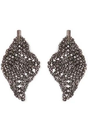Brunello Cucinelli Femme, Accessoires, Gris, Taille: ONE Size Élégante paire de boucles d`oreilles argentées Bijoux