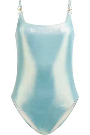 Guess Femme, Maillots de bain, Bleu, Taille: 38 FR Décolleté Rond Profond Maillot Une Pièce